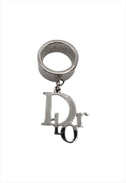 Dior Ring Logo Silver Authentic Monogram Metal Vintage Y2K 