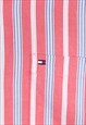 VINTAGE 90'S TOMMY HILFIGER SHIRT STRIPED SHORT SLEEVE