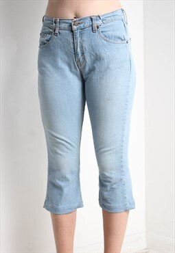 Vintage Levis Cropped Bootcut Jeans Blue Size 12