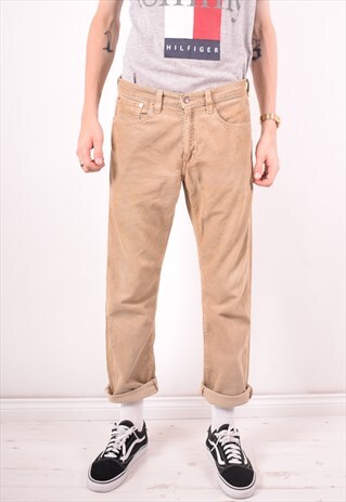 LEVI'S 581 MENS VINTAGE CORDUROY JEANS W31 L29 BEIGE 90S