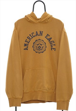VINTAGE AMERICAN EAGLE GRAPHIC YELLOW HOODIE MENS