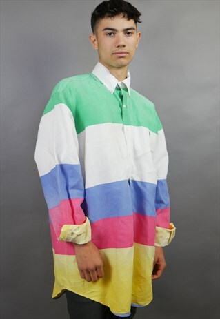 RAINBOW STRIPED RALPH LAUREN LONG SLEEVED SHIRT