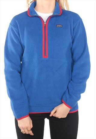 PATAGONIA - BLUE EMBROIDERED QUARTER ZIP FLEECE - XLARGE
