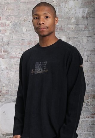 VINTAGE NAPAPIJRI LONG SLEEVED LOGO T-SHIRT BLACK