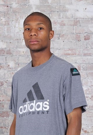 VINTAGE ADIDAS EQUIPMENT GRAPHIC LOGO T-SHIRT GREY