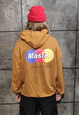 Master hoodie bondage slogan hoodie Y2K top in retro brown