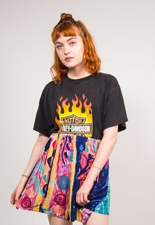90'S VINTAGE MULTICOLOUR BRIGHT CRAZY CULOTTES SHORTS