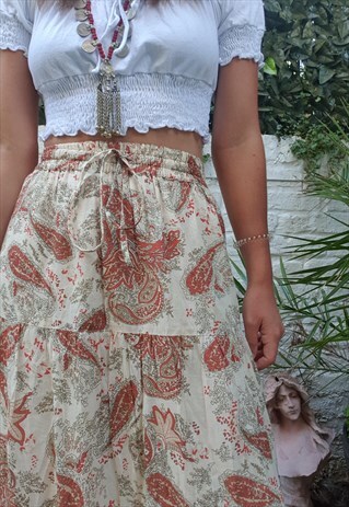VINTAGE GYPSY PAISLEY MAXI SKIRT