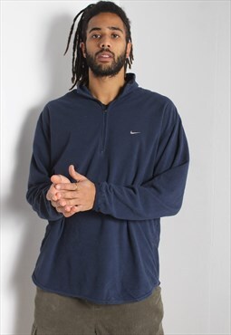 Vintage Nike 1/4 Zip Fleece Sweatshirt Blue