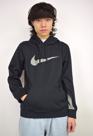 VINTAGE 90S NIKE BLACK SWOOSH TICK HOODIE