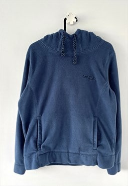 Vintage weird fish blue fleece hoodie small 