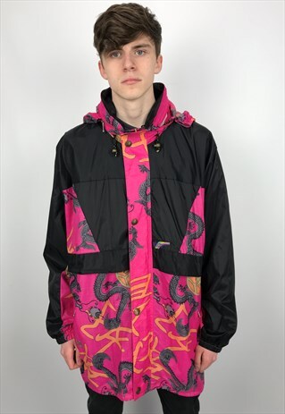 90S VINTAGE RUNNERS POINT PACKABLE FESTIVAL RAIN MAC JACKET