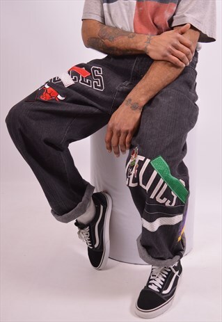 NBA VINTAGE CHICAGO BULLS VS CELTICSJEANS W36 L34 GREY 90S