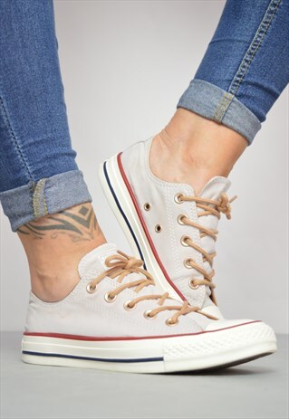 VINTAGE 90S CONVERSE BEIGE OX SHOES TRAINERS PREPPY RETRO