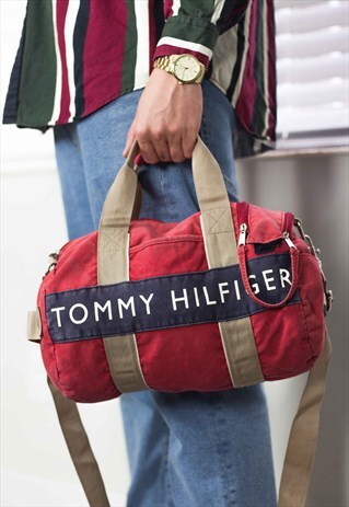 VINTAGE TOMMY HILFIGER DUFFLE BAG LOGO 90S X 13.9