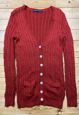 Vintage Ralph Lauren red knit cardigan medium 