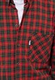 VINTAGE 90S CASUAL RED GREEN CHECK BUTTON UP SHIRT MEN XS