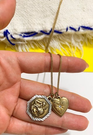 1970'S HEART & SAINT NECKLACE
