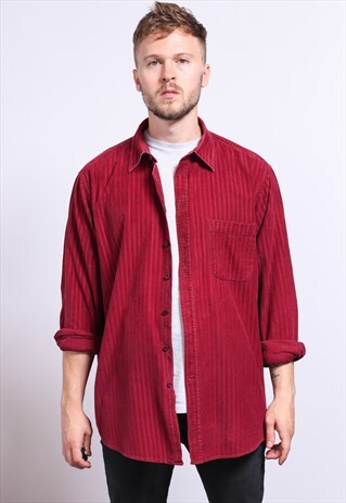 VINTAGE CORDUROY CORD SHIRT RED