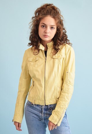 70'S RETRO REAL LEATHER NEUTRAL BIKER JACKET