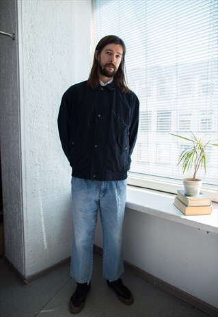VINTAGE 80'S NAVY BOMBER JACKET