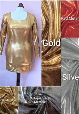 Metallic Long Sleeves Dress in Bespoke Colours