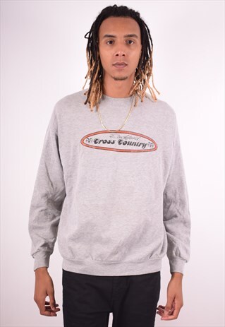 LEE MENS VINTAGE SWEATSHIRT JUMPER XL GREY 90S