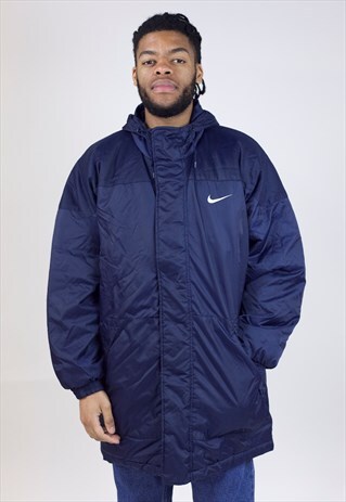 VINTAGE NIKE NAVY PADDED ZIP UP 90'S SPORTS JACKET