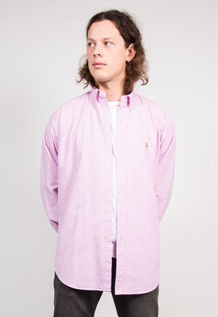 90'S VINTAGE RALPH LAUREN PINK CHECK SHIRT