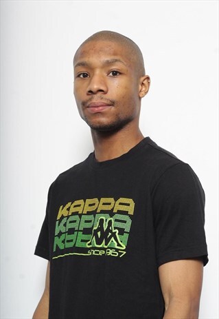 VINTAGE KAPPA TECHNO LOGO T-SHIRT BLACK
