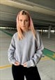 VINTAGE 90S NIKE CLASSIC GREY EMBROIDERED SWOOSH SWEATSHIRT