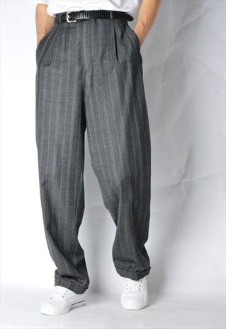 VINTAGE 90S GREY STRIPED PANTS