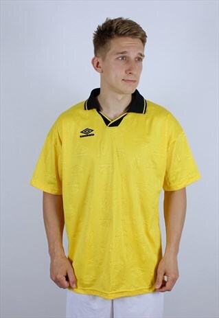 VINTAGE UMBRO MONOGRAM LOGO MENS T-SHIRT TOP JERSEY