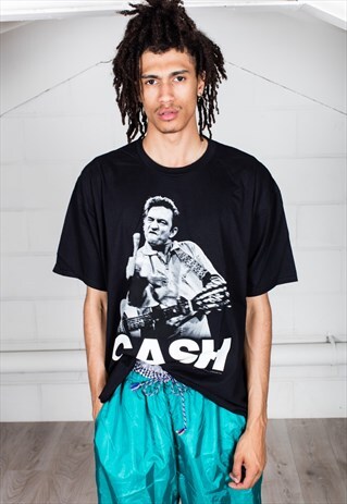 JOHNNY CASH MIDDLE FINGER UNISEX T-SHIRT