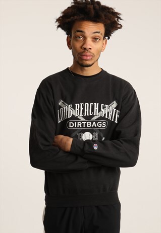 VINTAGE CHAMPION LONG BEACH STATE PRINTED SWEATSHIRT