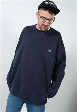 Vintage 90s Champion Sweatshirt Blue Unisex Size 3XL 