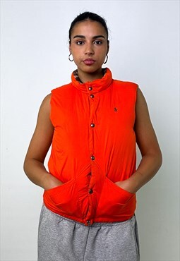 Orange Reversible Camo y2ks Polo Ralph Lauren Puffer Jacket 