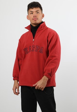 VINTAGE KAPPA SPELL OUT FLEECE 1/4 ZIP SWEATSHIRT