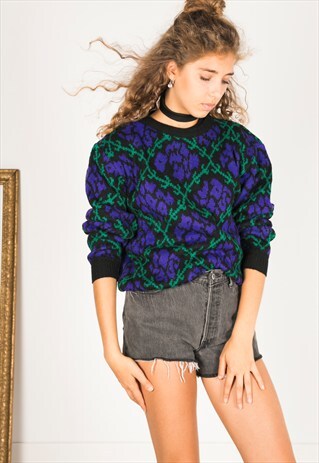 VINTAGE 80S CASUAL KNIT JUMPER / R03108