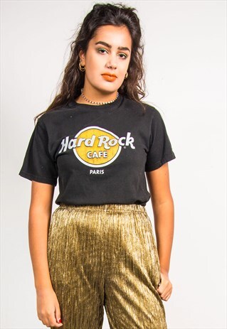 VINTAGE 90'S HARD ROCK CAFE BLACK PARIS T-SHIRT