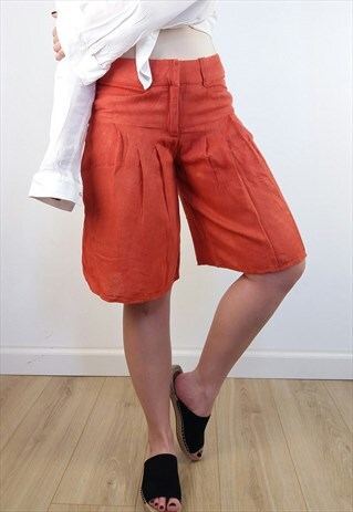 FIN OSLO VINTAGE WILD SILK BURNT SIENNA CULOTTES / SHORTS
