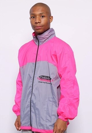 VINTAGE REEBOK LOGO WINDBREAKER JACKET PINK