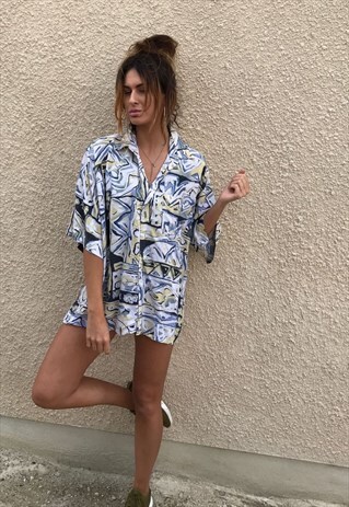 PATTERNED OVERSIZED RETRO VINTAGE UNISEX FESTIVAL SHIRT