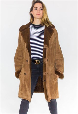 VINTAGE IMMACULATE LONG SHEARLING COAT