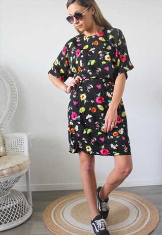 VINTAGE DRESS PRINT FLOWERS