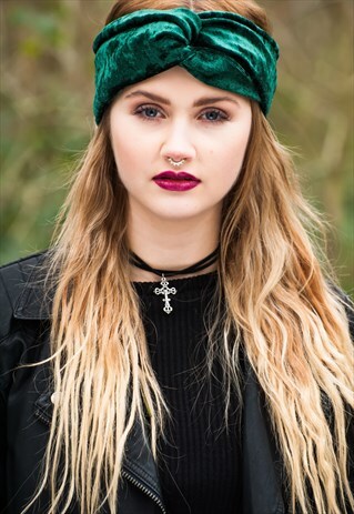 LUXE VELVET TURBAN GREEN