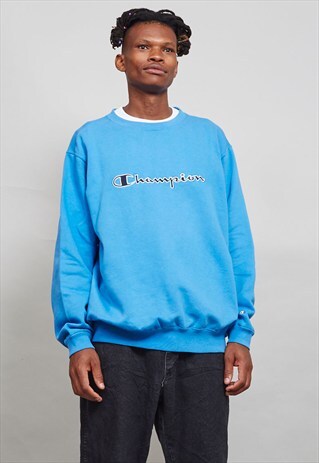 90'S ELECTRIC BLUE VINTAGE CHAMPION SWEATER