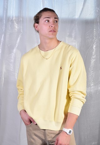 VINTAGE RALPH LAUREN YELLOW EMBROIDERED SWEATSHIRT