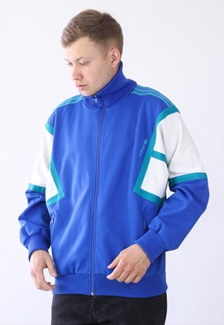 VINTAGE MENS ADIDAS ORIGINALS TRACK TOP LOGO JACKET