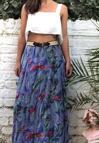VINTAGE 90S MONSOON FLORAL MAXI SKIRT